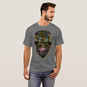 スチームパンク モンキー イラスト Tシャツ (正面フル)