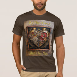 スチームパンク ルビーと歯車の暗いハート Tシャツ