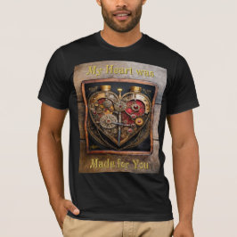スチームパンク ルビーと歯車の暗いハート Tシャツ