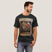 スチームパンク ルビーと歯車の暗いハート Tシャツ (正面フル)