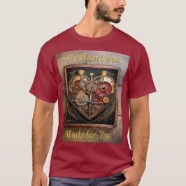 スチームパンク ルビーと歯車の暗いハート  Tシャツ