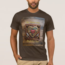 スチームパンク ルビーと短剣 戦士 バレンタイン Tシャツ
