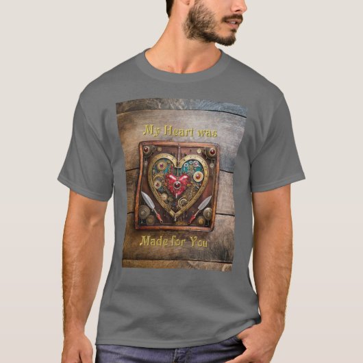 スチームパンク ルビーと短剣 戦士 バレンタイン Tシャツ (正面)