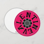 スチームパンク レッド ホイール コグ バレンタインデー ラウンド シーズンカード (正面/裏面)