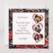 スチームパンク ローズ バレンタインデー | フォトテンプレート カード (裏面)