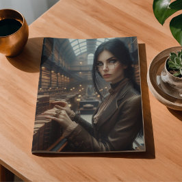 スチームパンク ヴィクトリアン時代の古風な女性司書 薄葉紙