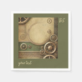 スチームパンク ヴィクトリアン ギアワーク ウェディング スタンダードカクテルナプキン (正面)