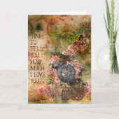 スチームパンク ヴィンテージ スタイル バレンタイン カード - 仕様なし (正面)