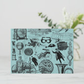 スチームパンク ヴィンテージ パーティ セレブレーション 招待状 (スタンド正面)