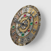 スチームパンク、宝石時計、〔占星術の〕十二宮図、宝石、ヴィンテージ ラウンド壁時計 (傾斜)