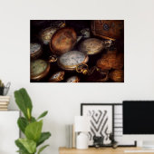 スチームパンク – 時計 – 時擦り切れた間 ポスター (ホームオフィス)