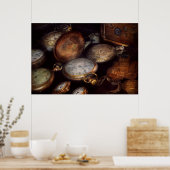 スチームパンク – 時計 – 時擦り切れた間 ポスター (キッチン)