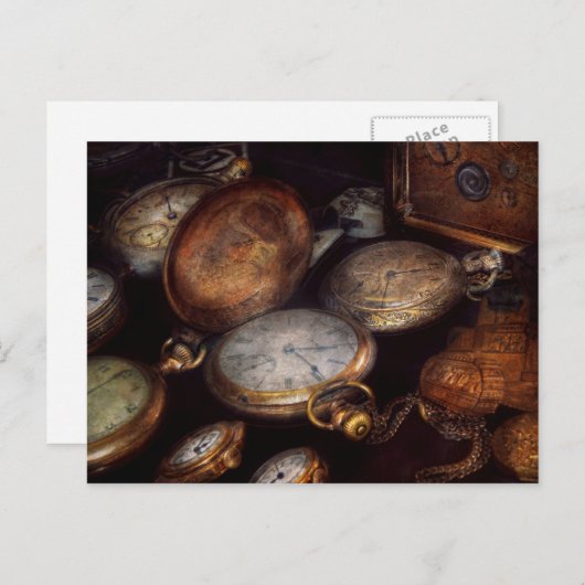 スチームパンク - 時計 - 時間に刻まれた ポストカード (正面/裏面)