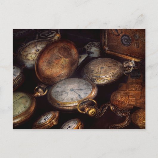 スチームパンク - 時計 - 時間に刻まれた ポストカード (正面)
