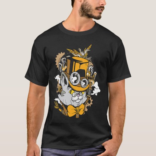 スチームパンク 猫 子猫 中世 Tシャツ (正面)