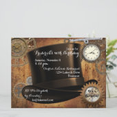 スチームパンク 誕生日パーティー招待状 招待状 (スタンド正面)