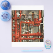 スチームパンク – 赤いパイプ頭痛 チラシ (シングル)