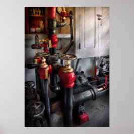 スチームパンク – 配管 – バルブを回す ポスター