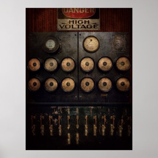 スチームパンク – 電気 – 電力の中心 ポスター (正面)