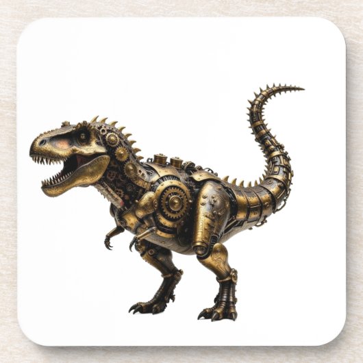 スチームパンクT-Rexメカ - 真鍮ダイノビースト コースター (正面)