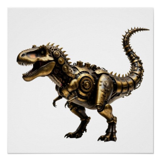 スチームパンクT-Rexメカ - 真鍮ダイノビースト ポスター (正面)