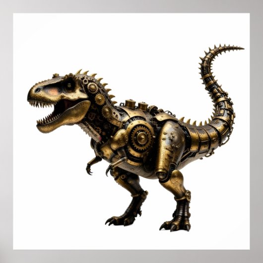 スチームパンクT-Rexメカ - 真鍮ダイノビースト ポスター (正面)