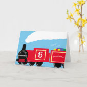 スチームパーソナライズされたトレイン6thバースデーカード カード (黄色い花)