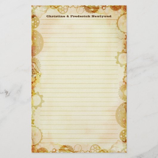 スチームパ結婚ンクの，文房具 便箋 (正面)