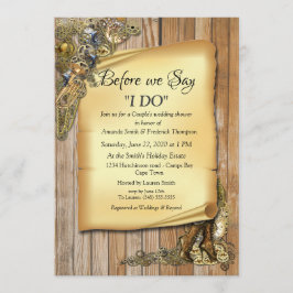 スチームパ結婚ンクズオンウッドウェディングシャワー 招待状