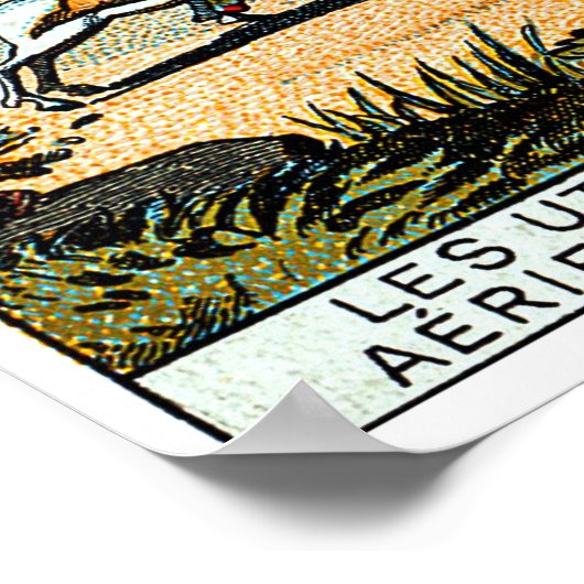 スチームパ飛んでいるンク機械、ヴィンテージイラストレーション ポスター (角)