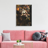 スチームパ飛んでいるンチの女の子を包んだキャンバス キャンバスプリント (インサイチュ (リビング))