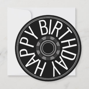スチームホイール スチームパンク な 誕生日おめでとうカード 黒 シーズンカード