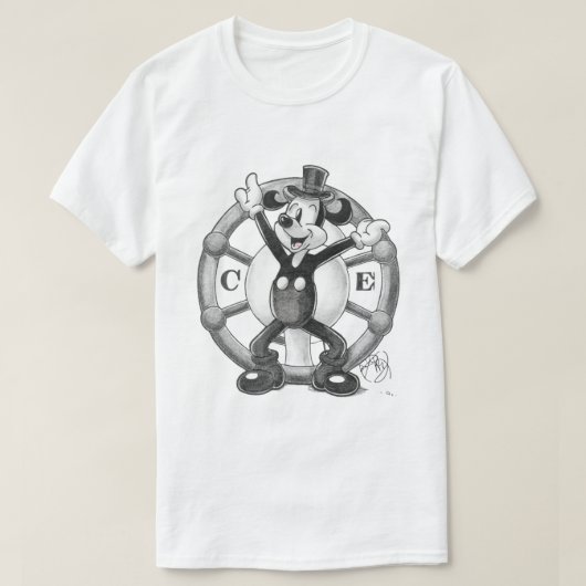 スチームボートウィリー線画 Tシャツ (デザイン正面)