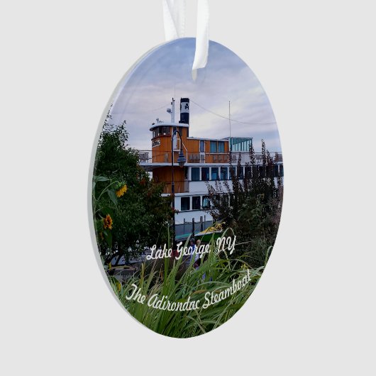 スチームボートザアディロンダックレイクジョージNY オーナメント (正面)