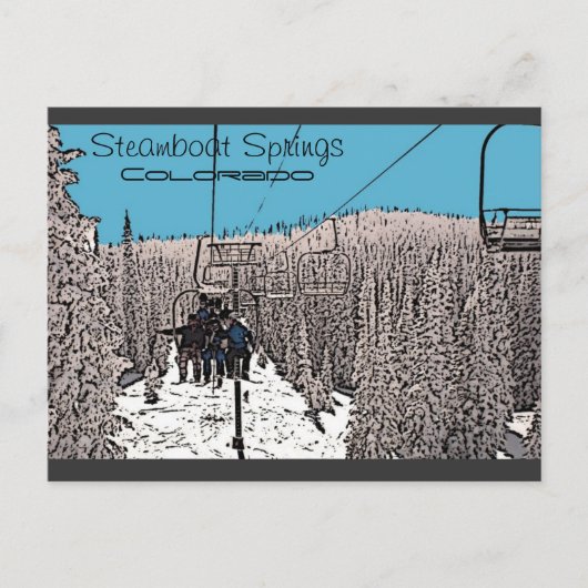 スチームボートスプリングス コロラド州 リフトからの1日のポストカード ポストカード (正面)