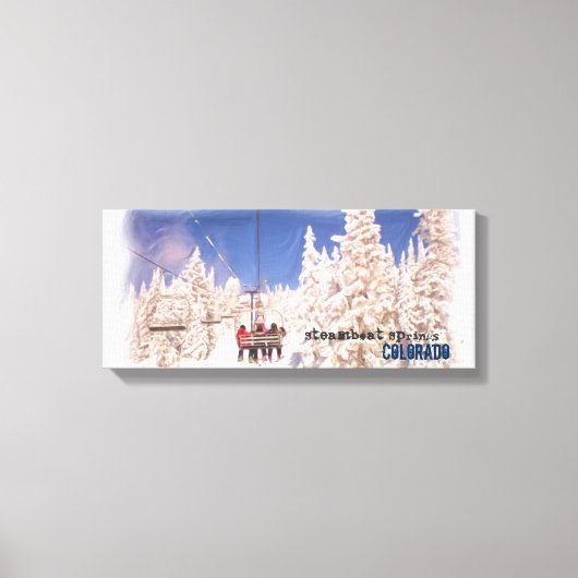 スチームボート春スキーリフトのキャンバスのラップ キャンバスプリント (正面)