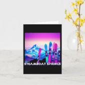 スチームボート春スキーレトロ80のスタイルスキーと カード (黄色い花)