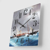 スチームヨットマルガリータ1900年代 スクエア壁時計 (傾斜)