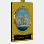 スチームヨットレディートルフリダ1910 ゴールドプレートバナーオーナメント (右)