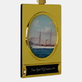 スチームヨットSYヴァンドゥアラ1906 ゴールドプレートバナーオーナメント (右)