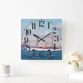 スチームヨットSYヴァンドゥアラ1906 スクエア壁時計 (ホーム)