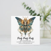 スチームワールフリテイリー蝶の蒸気時計のウェディング 案内状 (スタンド正面)