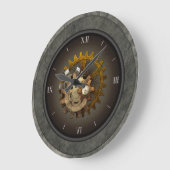 スチーム市松模様にパンク ラージ壁時計 (傾斜)