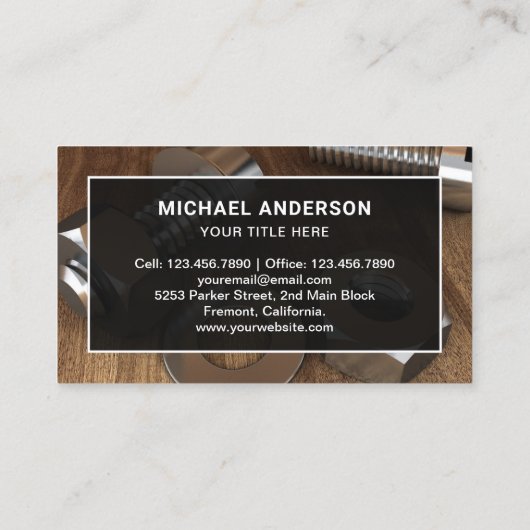 スチーモダンルボルトとナット締結部品ハードウェアストア 名刺 (裏面)