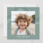 スチーモダンルミニマルブルーのシェードのストライプ写真 シーズンカード (正面)