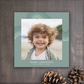 スチーモダンルミニマルブルーのシェードのストライプ写真 シーズンカード