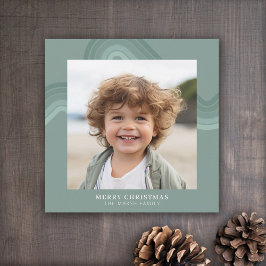 スチーモダンルミニマルブルーのシェードのストライプ写真 シーズンカード