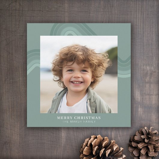 スチーモダンルミニマルブルーのシェードのストライプ写真 シーズンカード