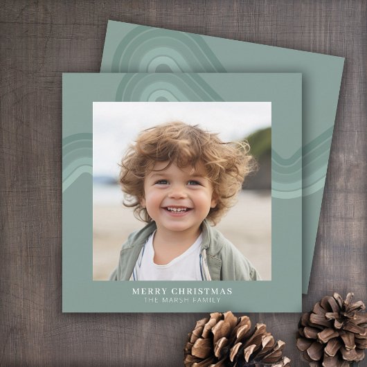 スチーモダンルミニマルブルーのシェードのストライプ写真 シーズンカード