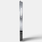 スチールおよびブラックレザープリント Case-Mate iPhoneケース (裏面 / 左)